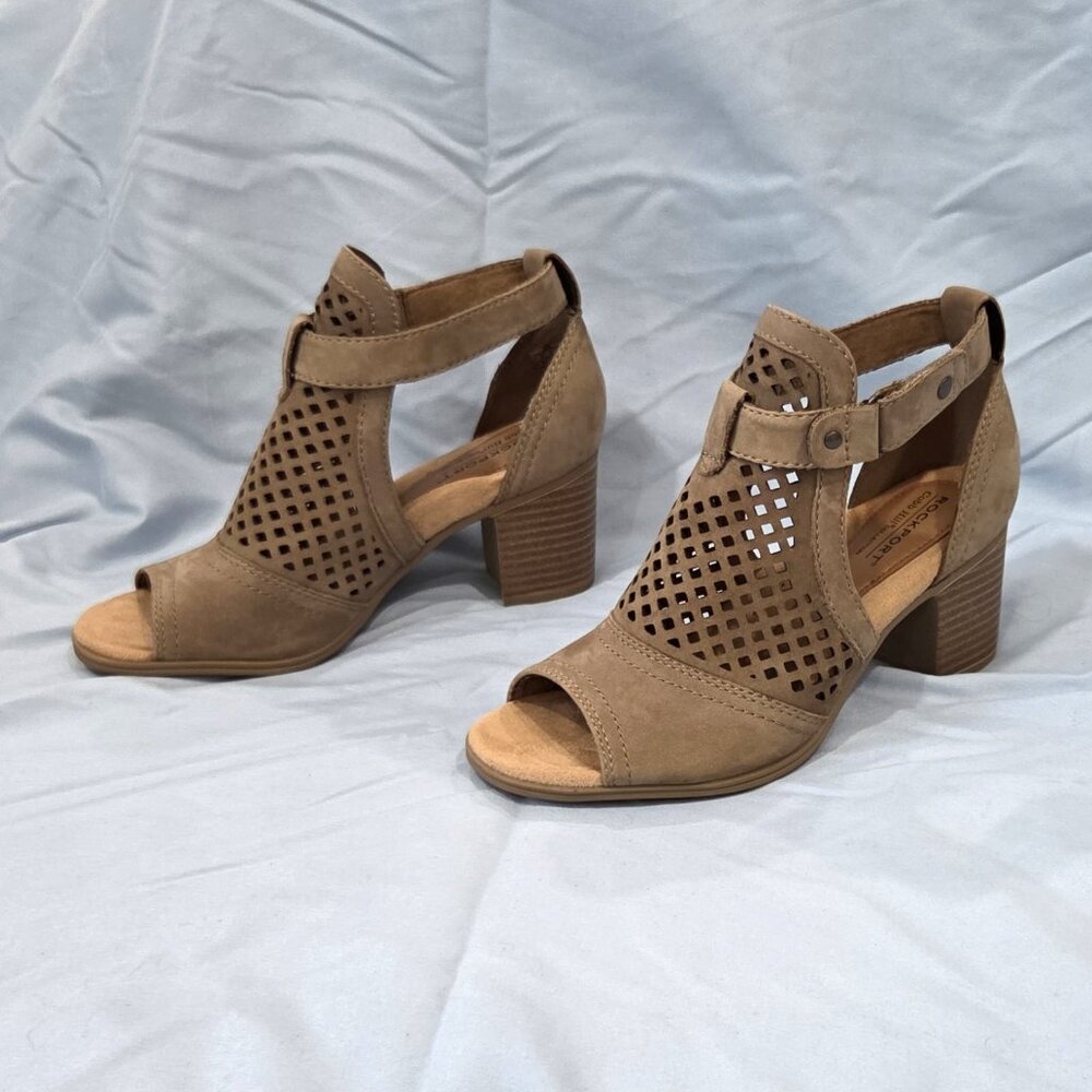 Rockport Cobb Hill Hattie Hi Cuff Booties, Taupe, Size 6M